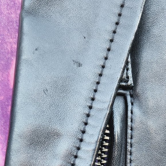 Men DSQUARED2 Oversized Leather Biker Coat Motorcycle Black - Picture 4 of 9